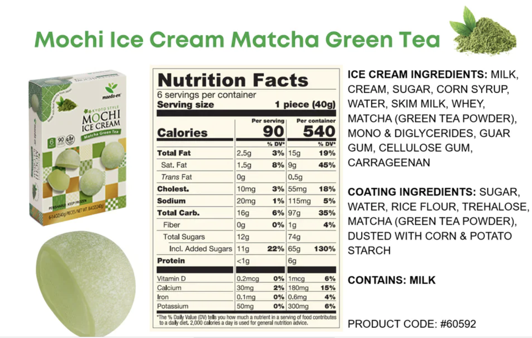 Maeda en - Green Tea Mochi Ice Cream